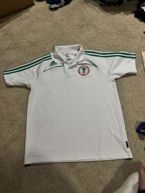 Vintage 2008-2009 Adidas Nigeria Football Association Travel Soccer Polo Shirt
